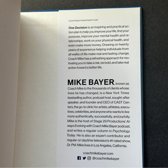 One Decision by Mike Bayer | Self-help | Hardcover Book - Picture 9 of 12